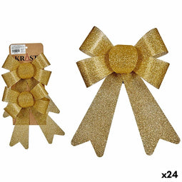 Kerst Decoratie Set Lasso Gouden PVC 16 x 3 x 18 cm (24 Stuks)