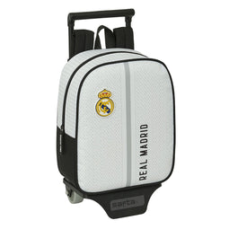 Schoolrugzak met Wielen Real Madrid C.F. Wit Grijs 22 x 27 x 10 cm