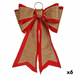 Lasso Kerstversiering 40 x 60 cm Rood Gouden PVC (6 Stuks)