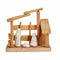 Kerststal set Wit Natuurlijk Hout Keramisch 18 x 17 x 8 cm (2 Stuks)