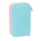 Dubbele etui Munich Heaven Hemelsblauw 12.5 x 19.5 x 4 cm 28 Onderdelen