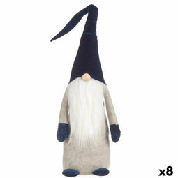Decoratieve figuren Kabouter Blauw Wit Grijs Polyester Hout Zand 20 x 100 x 25 cm (8 Stuks)