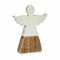 Decoratieve figuren Engel Wit Bruin Hout Keramisch 2,5 x 18 x 15 cm (6 Stuks)