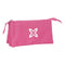 Pennenetui met 3 vakken Munich Basic Fuchsia 22 x 12 x 3 cm