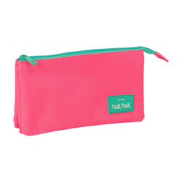 Pennenetui met 3 vakken Nait Nait Rosa fluor Roze 22 x 12 x 3 cm