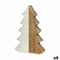 Decoratieve figuren Kerstboom Wit Natuurlijk Hout Keramisch 3 x 21 x 14 cm (6 Stuks)