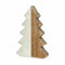 Decoratieve figuren Kerstboom Wit Natuurlijk Hout Keramisch 3 x 21 x 14 cm (6 Stuks)