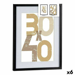 Muurfotlijst Zwart Plastic Hout MDF 42,5 x 2,5 x 52,5 cm (6 Stuks)