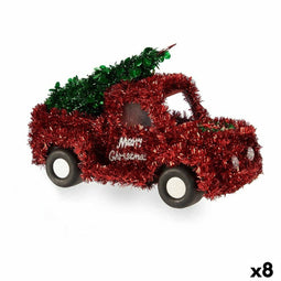Decoratieve figuren Pick-up Klatergoud Rood Groen Polypropyleen PET 15 x 18 x 27 cm (8 Stuks)