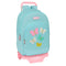 Schoolrugzak met Wielen Moos Butterflies Blauw 30 x 46 x 14 cm