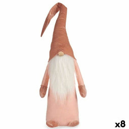 Decoratieve figuren Kabouter Wit Roze Polyester Hout Zand 20 x 100 x 25 cm (8 Stuks)