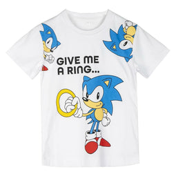 T-Shirt met Korte Mouwen voor kinderen Sonic Wit Maat 8 Jaar