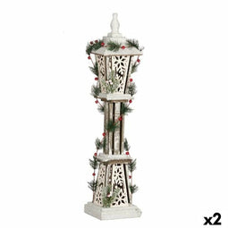 Straatlantaarn Wit Bruin Hout Plastic 18 x 80 x 18 cm (2 Stuks)