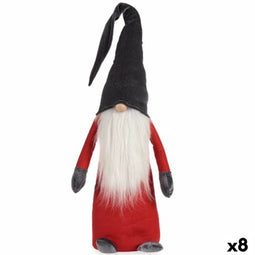 Decoratieve figuren Kabouter Wit Rood Grijs Polyester Hout Zand 20 x 100 x 25 cm (8 Stuks)