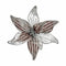 Decoratieve Bloem Zilverkleurig Plastic 25 x 25 x 7 cm (12 Stuks)