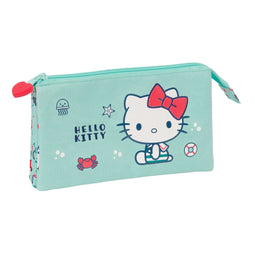 Pennenetui met 2 vakken Hello Kitty Sea lovers Turkoois 22 x 12 x 3 cm