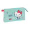 Pennenetui met 2 vakken Hello Kitty Sea lovers Turkoois 22 x 12 x 3 cm