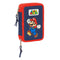 Dubbele etui Super Mario World Marineblauw 12.5 x 19.5 x 4 cm 28 Onderdelen