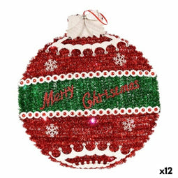 Kerstversiering Hanger Kerstbal Klatergoud LED Licht Wit Rood Polypropyleen PET 40 x 5,5 x 40 cm...