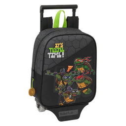 Schoolrugzak met Wielen Teenage Mutant Ninja Turtles Zwart Grijs 22 x 27 x 10 cm