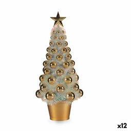 Decoratieve figuren Kerstboom Gouden Polypropyleen PET 16 x 37,5 x 16 cm (12 Stuks)