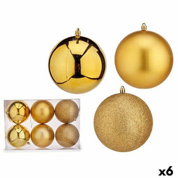 Set kerstballen Gouden PVC Ø 12 cm (6 Stuks)