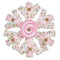 Kerstversiering Sneeuwvlokken Wit Roze 17 x 6 x 17 cm (8 Stuks)