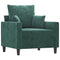 Fauteuil 60 cm fluweel donkergroen