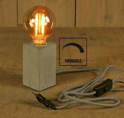 Anna's Collection - Tafellamp cement dimbaar 6x11 cm e27 1,5m snoer