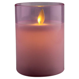 Magic Flame - LED kaars wax glas 10cm roze