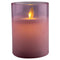 Magic Flame - LED kaars wax glas 10cm roze