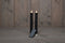 Annas collection - 2PCS ZWART RUSTIEK WAX DINER KAARS 23CM BEW. VLAM MET AFSTANDS BEDIENING 2XAA