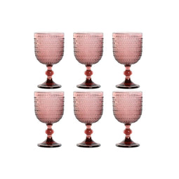Set van bekers Home ESPRIT Roze Kristal 325 ml (6 Stuks)