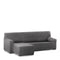 Hoes voor chaise longue met korte armleuning links Eysa ROC Donker grijs 120 x 120 x 360 cm