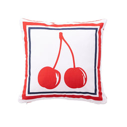 Kussen Benetton Wit Rood Kersen 40 x 40 cm Vierkant