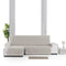 Hoes voor chaise longue met korte armleuning links Eysa LEVANTE Beige 100 x 110 x 240 cm