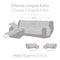 Hoes voor chaise longue met korte armleuning rechts Eysa SILVER Lichtgrijs 100 x 110 x 290 cm
