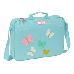 Schooltas Moos Butterflies Licht Blauw 38 x 28 x 6 cm