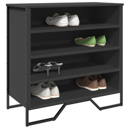 Schoenenkast 80x38x78 cm bewerkt hout zwart
