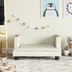 Kinderbank 60x40x30 cm fluweel crmekleurig