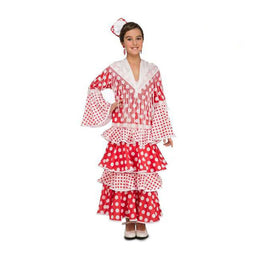 Kostuums voor Kinderen My Other Me Rocío Rood Flamenco danser Maat 7-9 Jaar