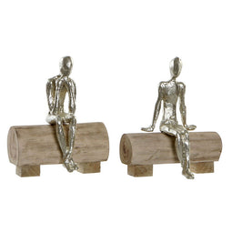 Decoratieve figuren DKD Home Decor Bruin Scandi 17 x 12 x 21 cm (2 Stuks)
