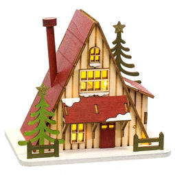Kerstversiering Multicolour Hout Huis 14 x 9,3 x 14 cm