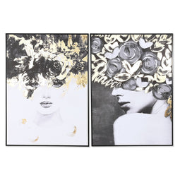 Schilderij Home ESPRIT Vrouw 103 x 4,5 x 143 cm (2 Stuks)