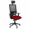 Bureaustoel met hoofdsteun Horna bali P&C BALI933 Rood Kastanjebruin