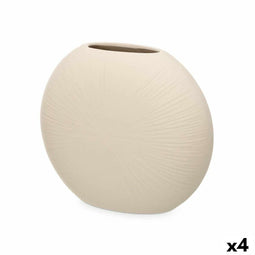 Vaas Beige Keramisch 29 x 26 x 11 cm (4 Stuks) Rond