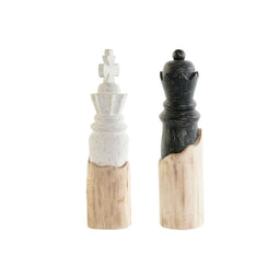 Decoratieve figuren DKD Home Decor Wit Bruin Zwart Schaakstukken Loft 12 x 12 x 48 cm (2 Stuks)