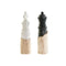 Decoratieve figuren DKD Home Decor Wit Bruin Zwart Schaakstukken Loft 12 x 12 x 48 cm (2 Stuks)