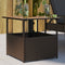 Tuintafel met parasolgat 55x55x46,5 cm poly rattan bruin
