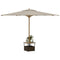 Tuintafel met parasolgat 55x55x46,5 cm poly rattan bruin